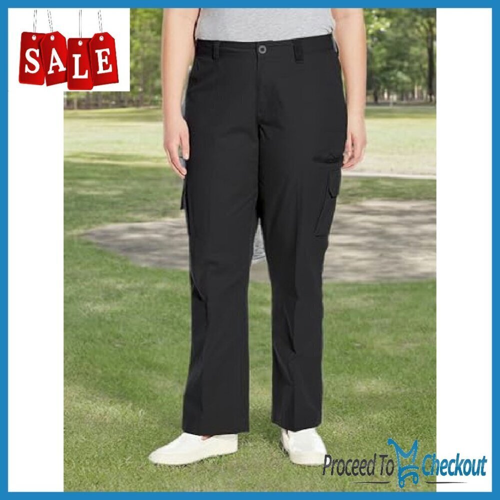 Plus Size Relaxed Cargo Pants with Pockets, Straight Leg Fit - Picture 6 of 6